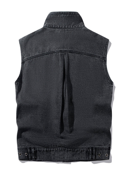 Herren Jeansweste im lässigen Streetwear-Stil ohne Ärmel – Ideal für Freizeit und Alltag