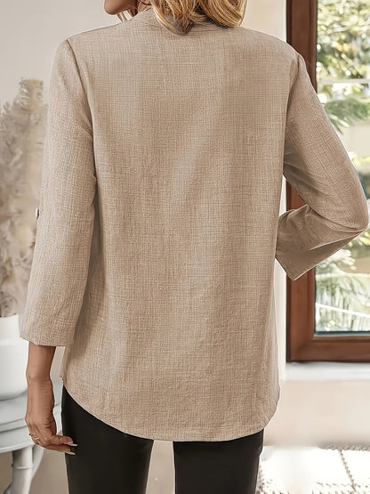 Damen Tunika-Bluse im legeren Boho-Stil für Alltag und Büro