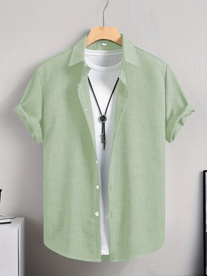 Herren Kurzarm Freizeithemd mit T-Shirt Layer-Look – Modernes Sommer Outfit für Alltag & Freizeit