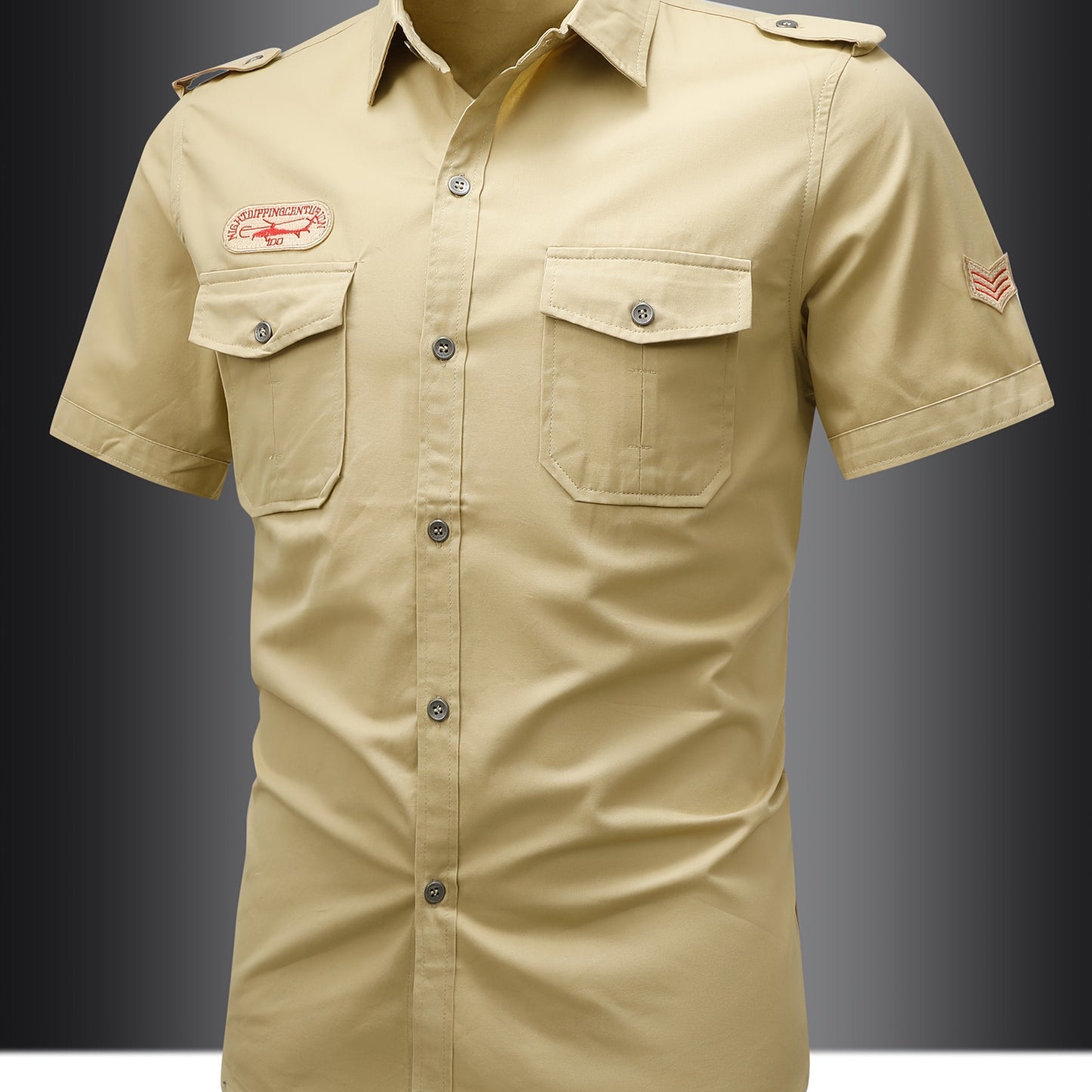 Herren Utility Hemd im Military Style – Kurzarm, Freizeit, Outdoor