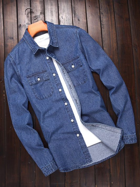 Herren Denim Hemd im lässigen Stil – Perfekt für Freizeit und Alltag