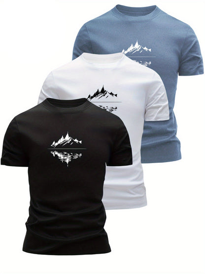 Herren T-Shirt mit Bergmotiv – Modernes Freizeitshirt für Outdoor und Alltag
