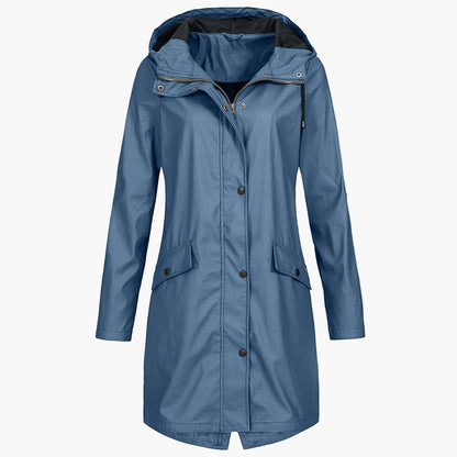 Damen Regenmantel Winddicht Stilvoll Übergangsjacke Outdoor