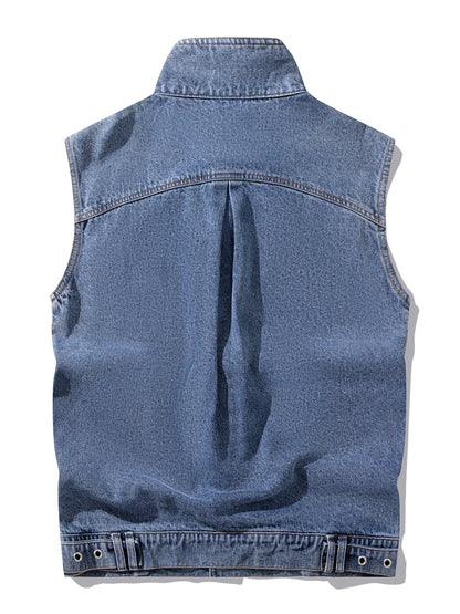 Herren Jeansweste im lässigen Streetwear-Stil ohne Ärmel – Ideal für Freizeit und Alltag