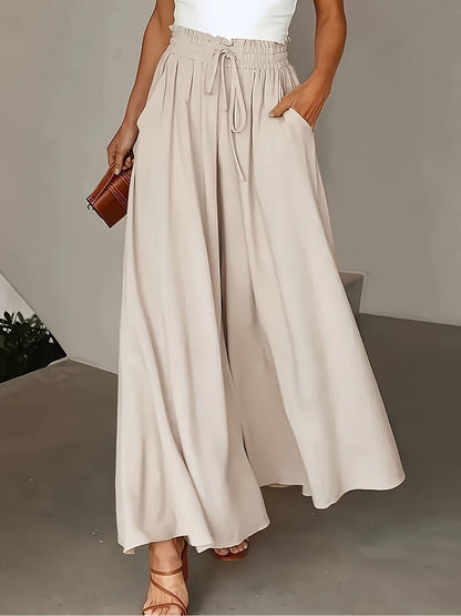 Damen Palazzo-Hose mit weitem Bein und Paperbag-Bund – Eleganter Stil für besondere Anlässe