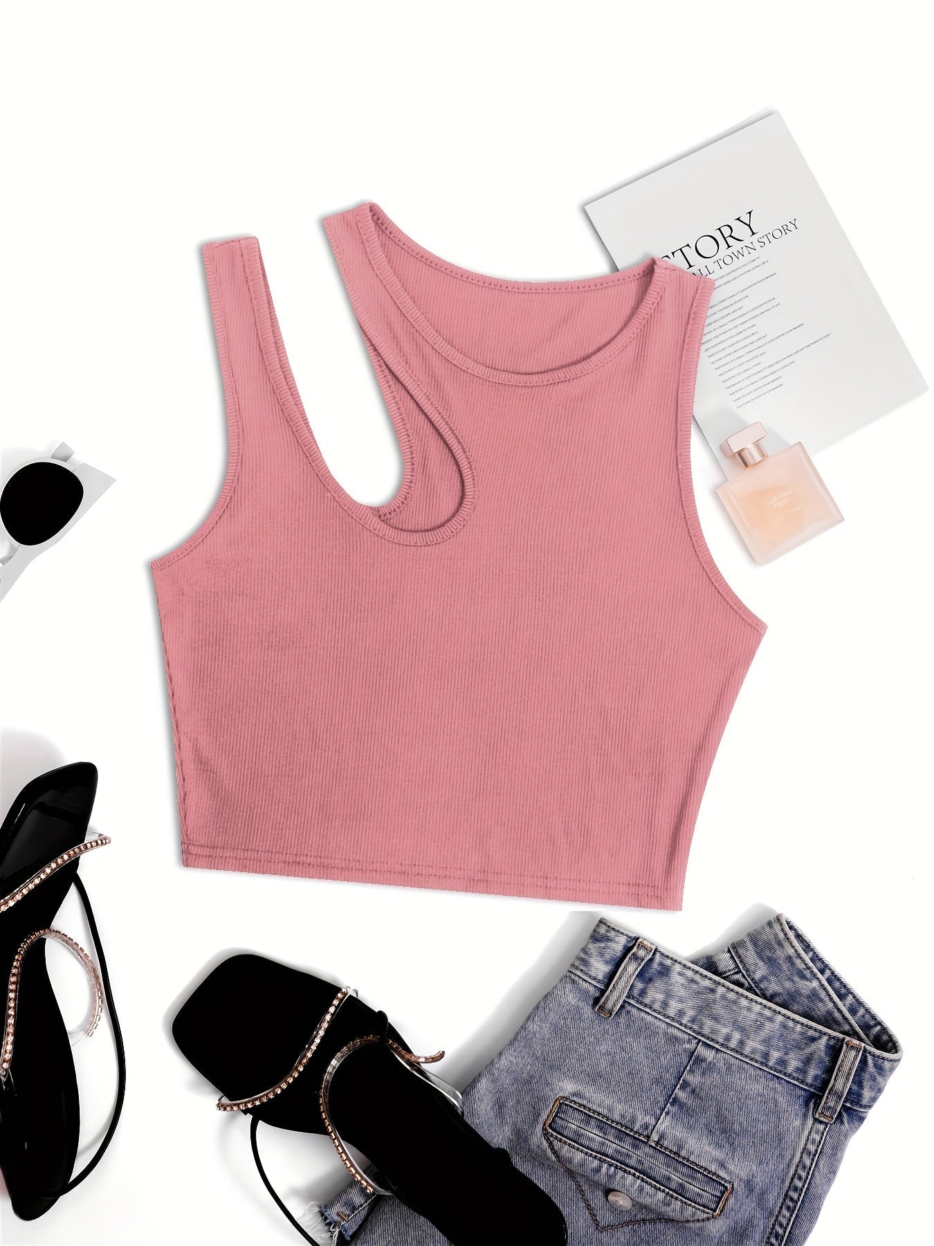 Damen Asymmetrisches Cropped Tanktop für trendige Sommer-Looks