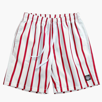 Herren Casual gestreifte Shorts mit Kordelzug für Freizeit & Alltag