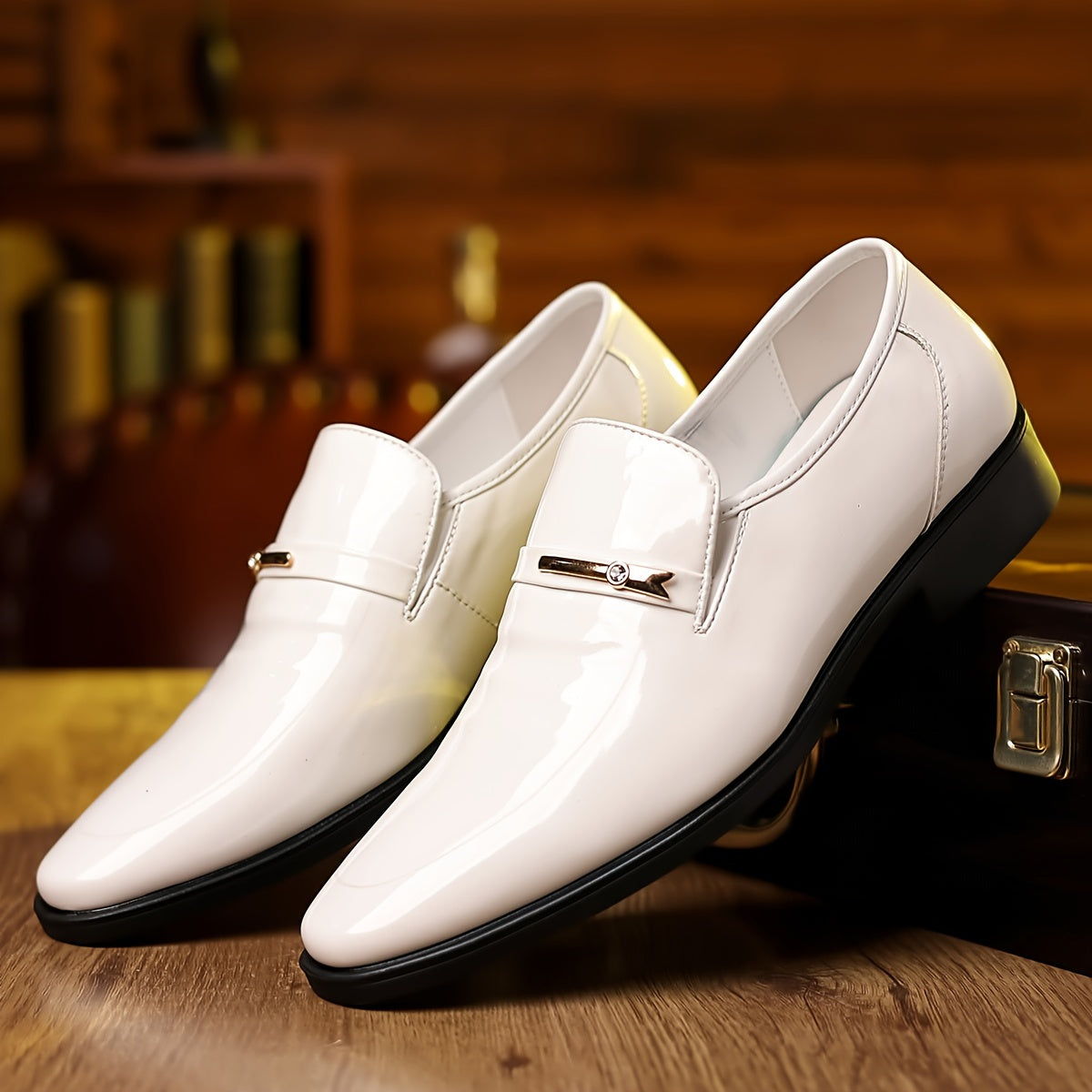 Herren Elegante Lackleder Business Slipper – Klassische Loafer für Büro und festliche Anlässe