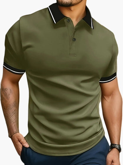 Herren Polo Shirt Modern Freizeitstil mit Kontrastkragen – Kurzarm, Bequemer Schnitt, Ideal für Alltag & Freizeit