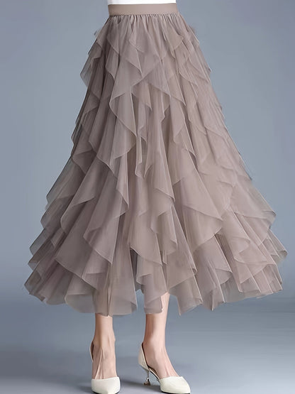Damen Maxirock mit Rüschen für festliche Anlässe und elegante Outfits