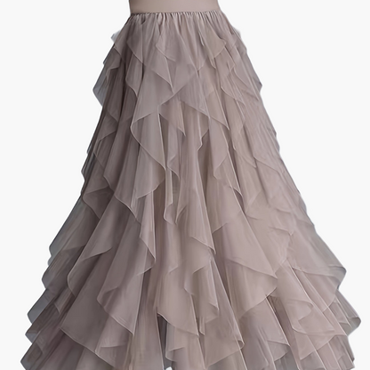 Damen Maxirock mit Rüschen für festliche Anlässe und elegante Outfits