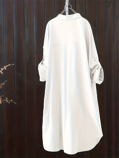 Damen Oversize Hemdblusenkleid im Casual-Look – Lässiges Shirtkleid für Alltag und Freizeit
