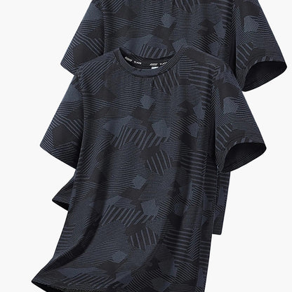 Herren Funktions-T-Shirts – Lässige Sommeroberteile mit tropischem Muster, ideal für Freizeit und Sport