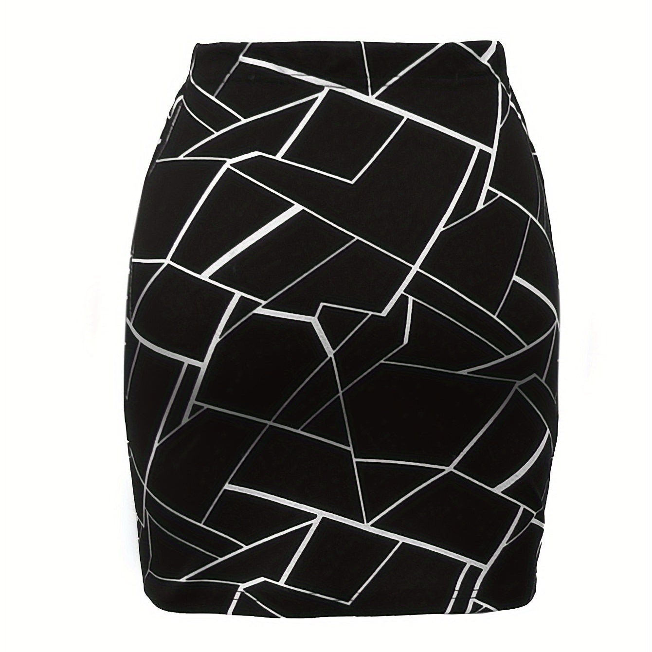 Damen Minirock mit geometrischem Muster für stilvolle Outfits und Büro-Looks