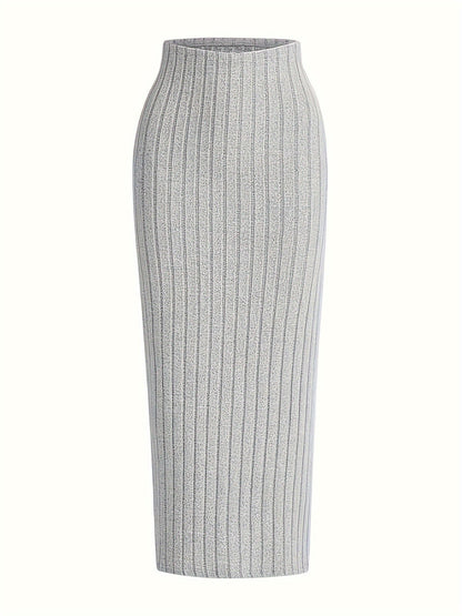 Damen Strick-Rock Elegant Geripptes Design für Alltag und Büro