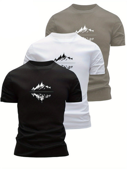 Herren T-Shirt mit Bergmotiv – Modernes Freizeitshirt für Outdoor und Alltag