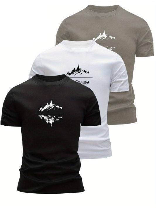 Herren T-Shirt mit Bergmotiv – Modernes Freizeitshirt für Outdoor und Alltag