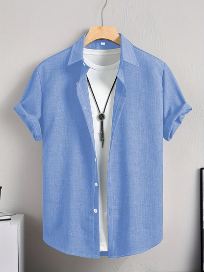 Herren Kurzarm Freizeithemd mit T-Shirt Layer-Look – Modernes Sommer Outfit für Alltag & Freizeit