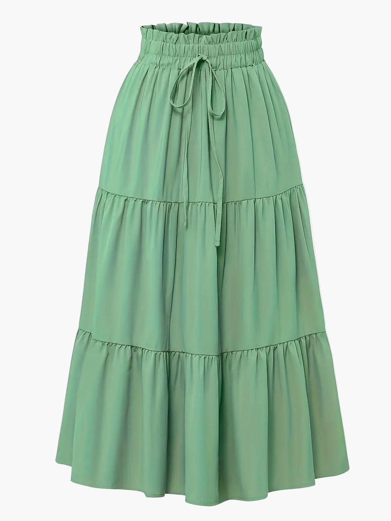 Damen Maxirock mit hoher Taille und Stufen-Design – Eleganter Freizeitrock für Frühling und Sommer