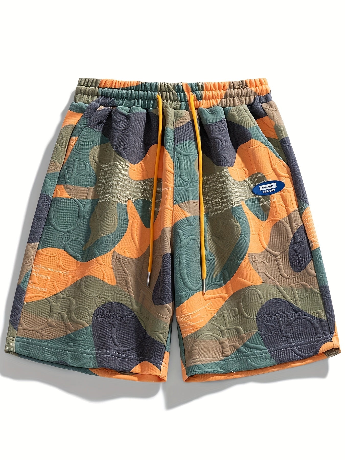 Herren Grafik-Shorts mit Camouflage und Prägung – Streetstyle Freizeitshorts