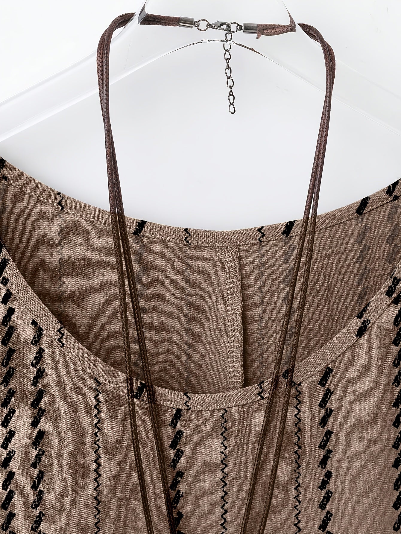 Damen Boho Tunika mit Muster und Kurzarm – Lässige Oversize Bluse im Ethno-Stil