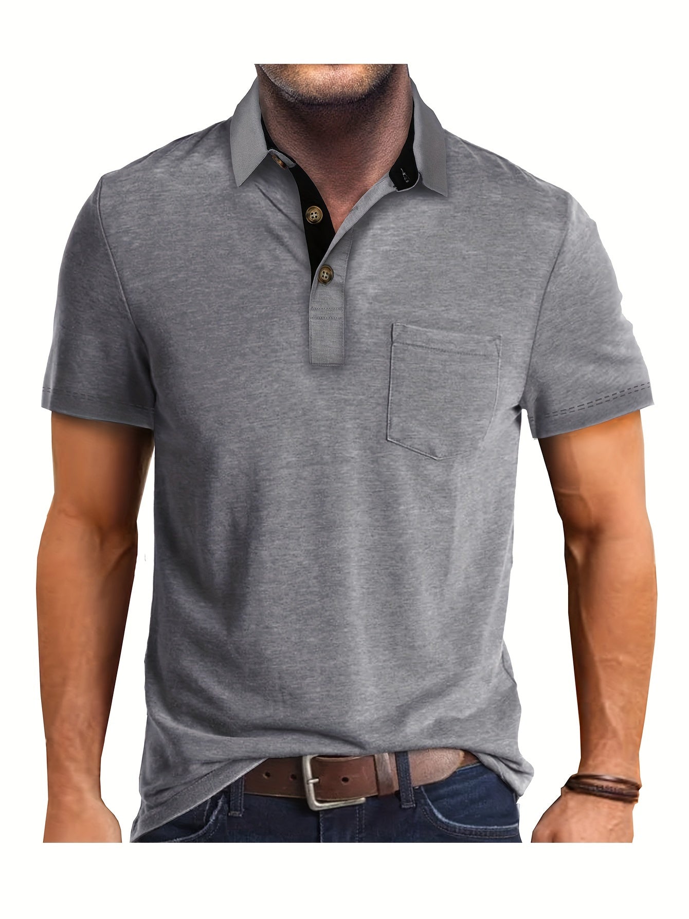 Herren Polohemd mit Brusttasche – Stilvolles Freizeitshirt für Alltag und Büro