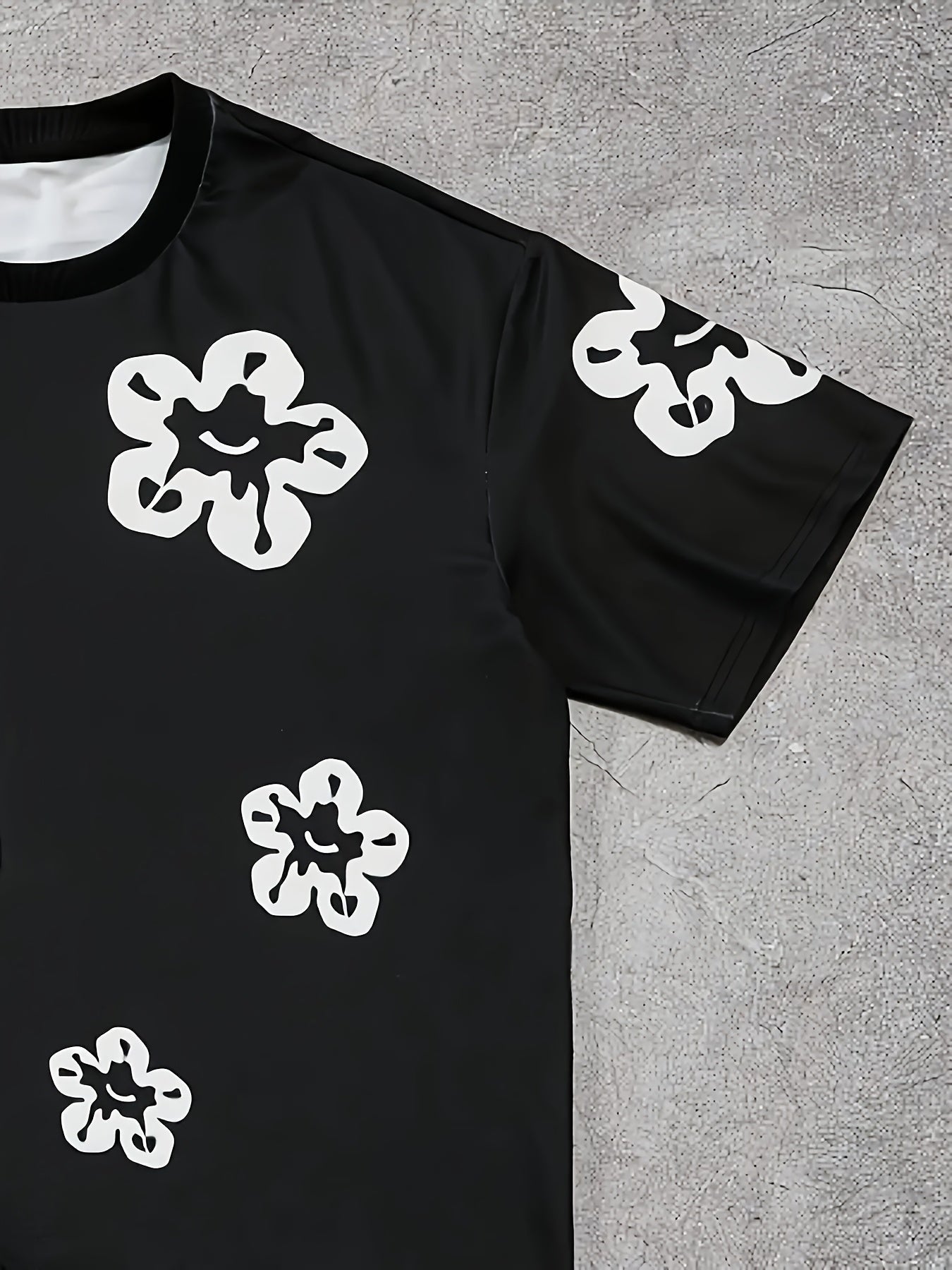 Herren Freizeit-Set mit Blumenmuster – Lässiges T-Shirt und Shorts, Modernes Lounge-Outfit
