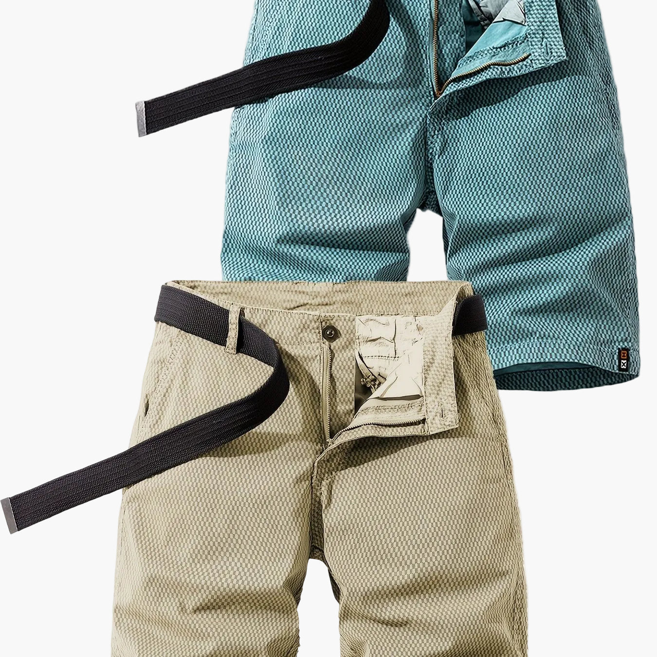 Herren Outdoor-Bermuda Shorts – Freizeit & Abenteuer, atmungsaktiv, mit Gürtel