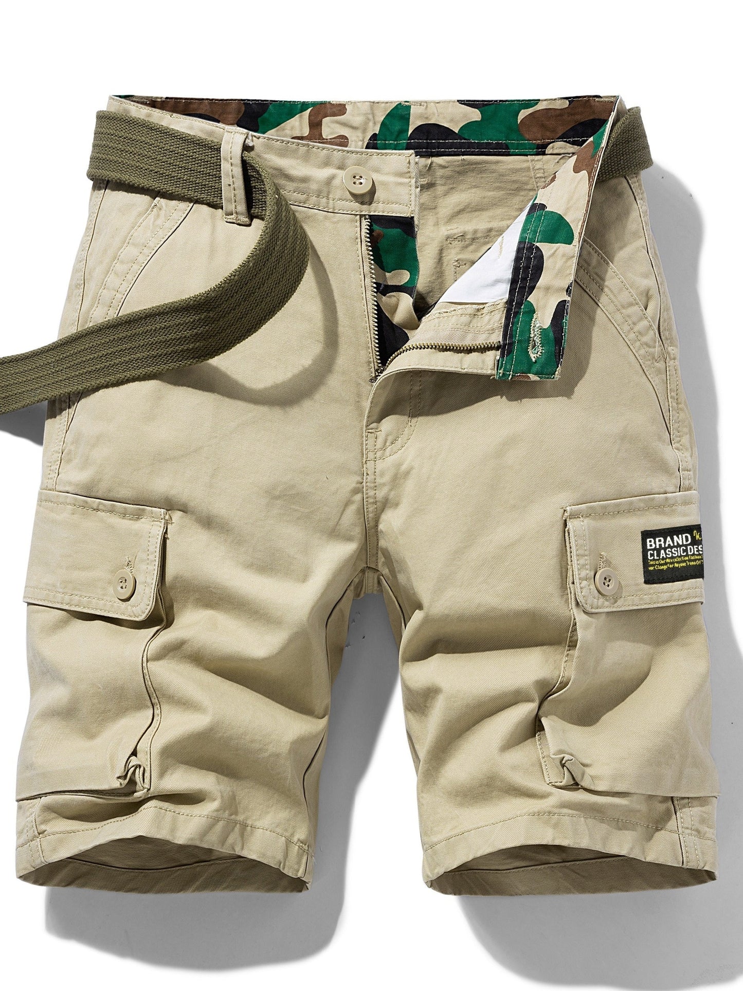 Herren Cargo Shorts Freizeit Klassisch mit Gürtel und Taschen