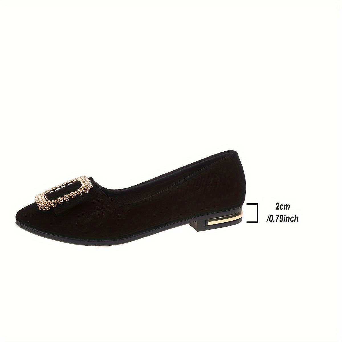 Damen Elegante Slip-On Ballerinas mit Glitzer-Schnalle – Ideal für Alltag & besondere Anlässe