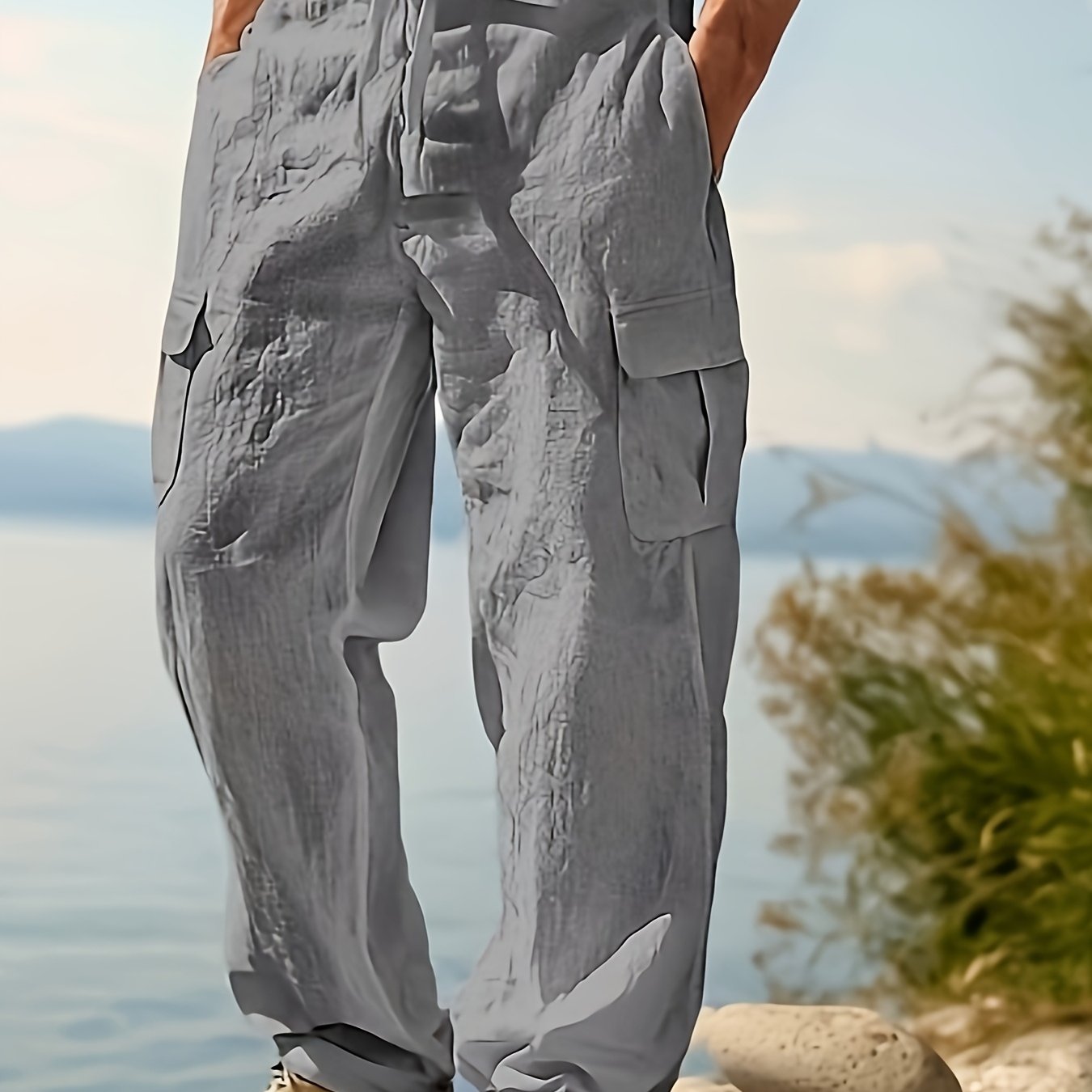 Herren Cargo-Loungehose mit weitem Schnitt und Kordelzug – Entspannte Freizeithose für Outdoor & Alltag