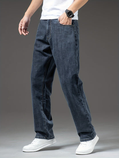 Herren Weite Jeans Straight Fit – Lässige Basic Denim Hose für Alltag & Freizeit