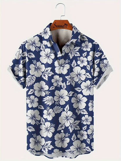 Herren Hawaii-Hemd mit Blumenmuster – Perfekt für Urlaub und Sommer