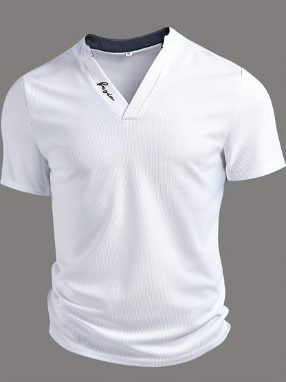 Herren Modernes V-Ausschnitt T-Shirt für Freizeit und Business-Casual