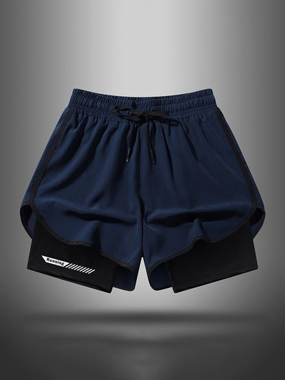Herren Laufshorts 2-in-1 Sport Trainingsshorts mit Innenhose für Fitness und Jogging