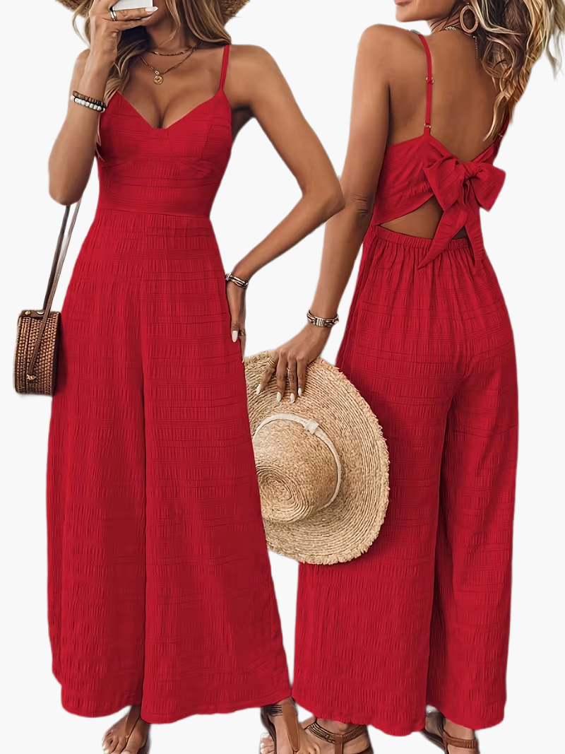 Damen Eleganter Jumpsuit mit Spaghettiträgern – Perfekt für Sommer & Freizeit
