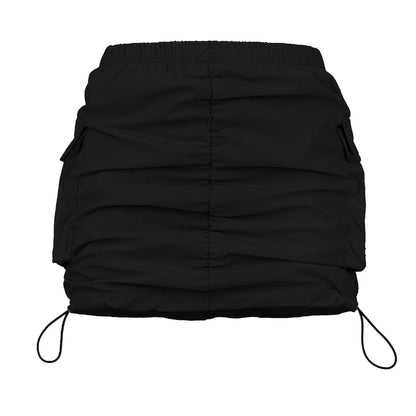 Damen Utility Minirock mit Kordelzug und Cargo-Taschen – Moderner Streetstyle