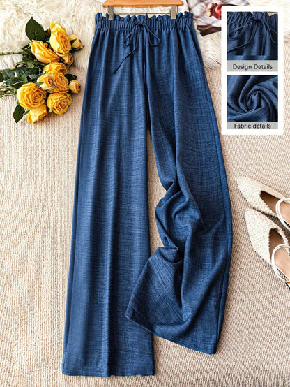 Damen Weite Freizeithose mit Kordelzug – Lässiger Look für Alltag & Urlaub