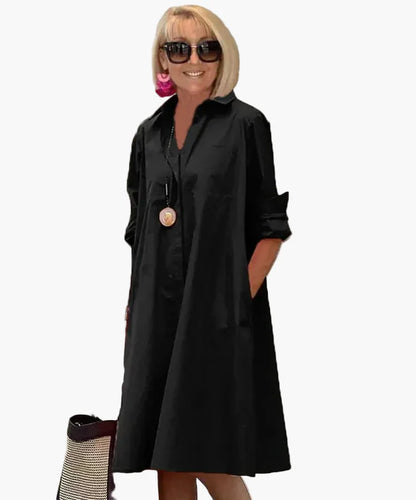 Damen Hemdblusenkleid Elegant Freizeitmode – Lockerer Schnitt, Modischer Stil, Perfekt für Alltag und Urlaub