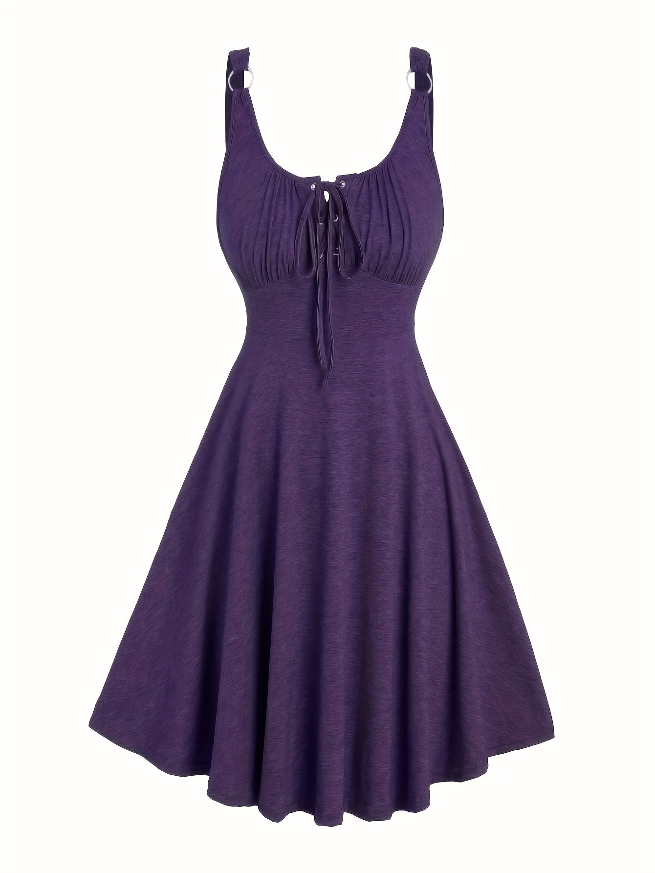 Damen Skaterkleid im Freizeitstil mit Schnürung und Schwingrock – Ideal für Alltag und Sommer