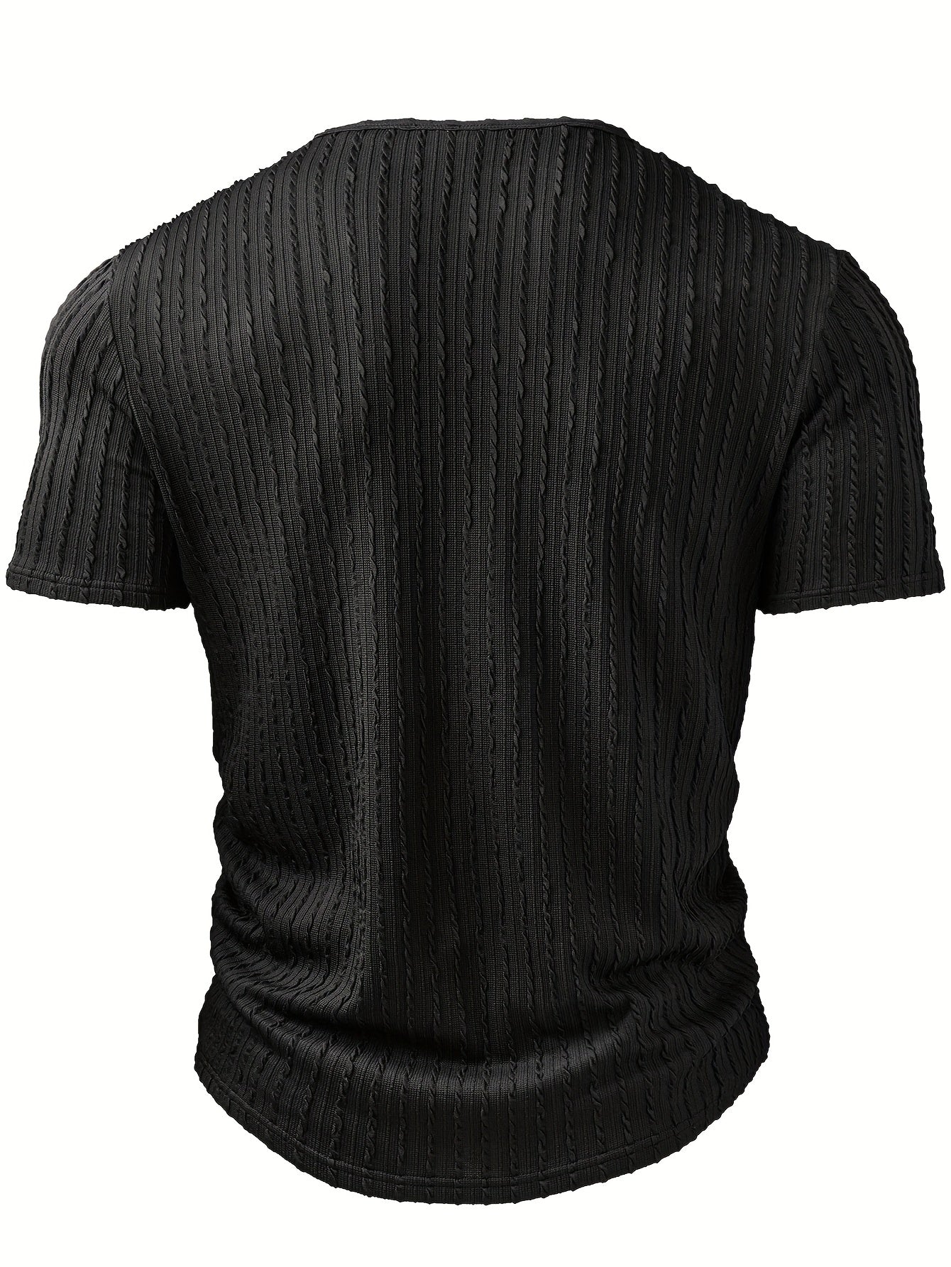 Herren Sommer Henley T-Shirt Modern Kurzarm Casual Freizeitshirt mit Knopfleiste