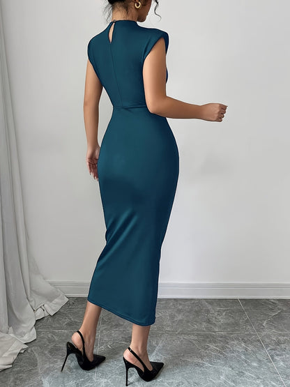 Elegantes Damen Bodycon Kleid mit Mandarin-Kragen für besondere Anlässe