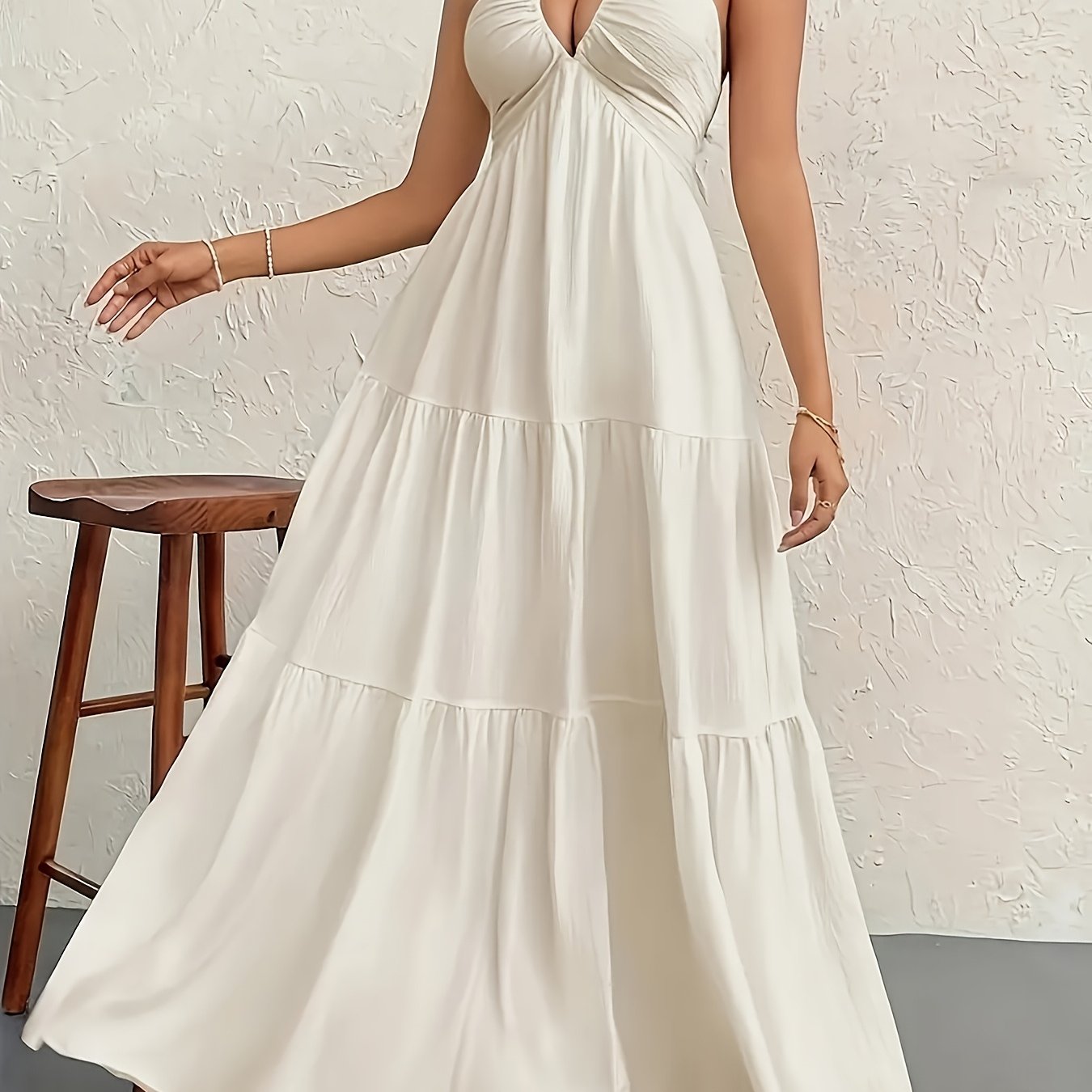 Damen Maxikleid Elegant mit Neckholder und A-Linien-Schnitt – Stilvolles Sommerkleid für besondere Anlässe