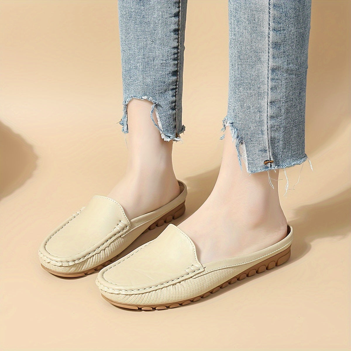 Damen Mokassins Bequeme Slipper für Alltag und Freizeit