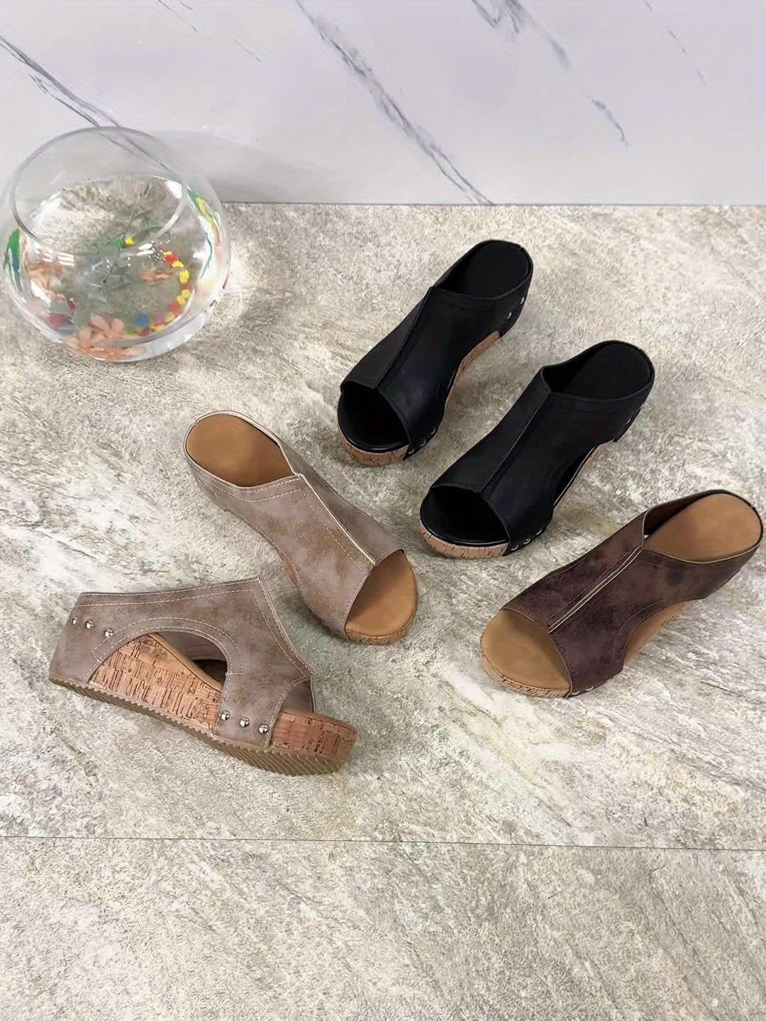 Damen Vintage Plateau Clogs Sandalen mit Keilabsatz – Bequeme Sommerschuhe für Freizeit und Alltag