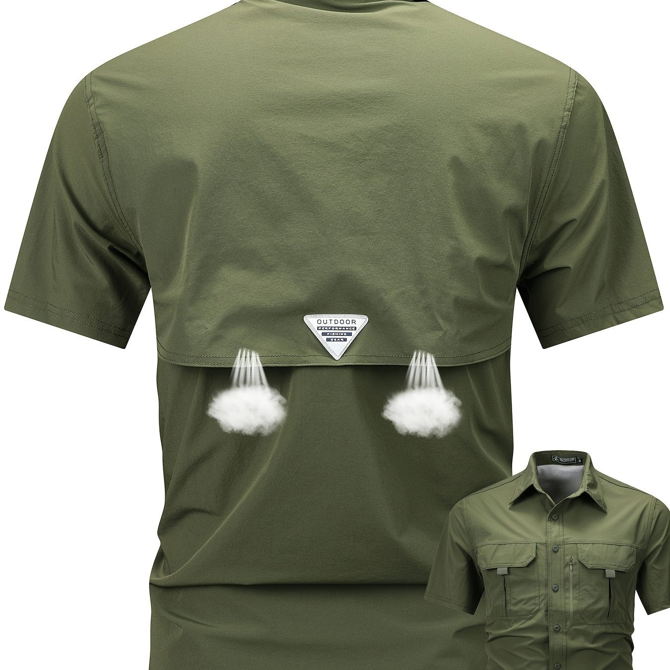 Herren Outdoor Kurzarmhemd mit Belüftung und praktischen Taschen – Funktionelles Freizeithemd