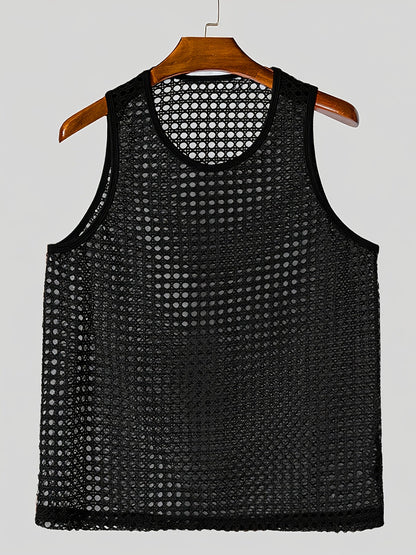 Herren Netz-Strick Tanktop für modernen Sommer-Look