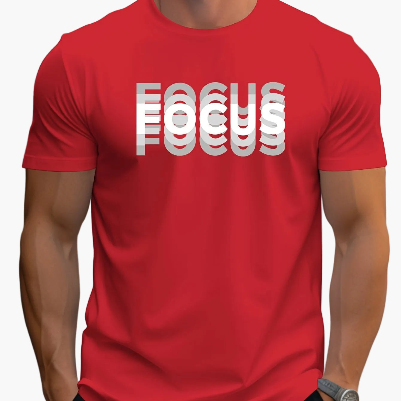Herren T-Shirt mit modernem FOCUS Statement Print – Lässiges Motivshirt für Alltag & Freizeit