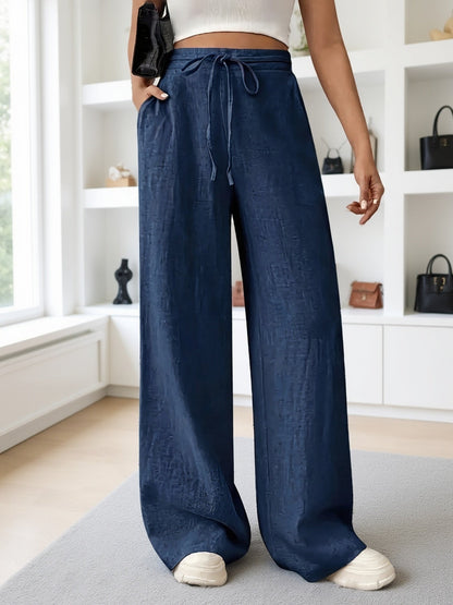 Damen Weite Freizeithose mit Kordelzug – Lässiger Stil für Alltag und Wochenende