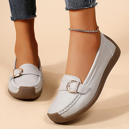Damen Mokassins Bequeme Freizeit-Slipper mit Schnalle – Elegante Alltagsschuhe